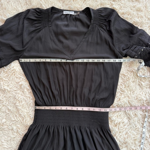 RAMY BROOK Aubree Studded 3/4 Sleeve Tunic Dress drop elastic waist black SZ M - Picture 6 of 9